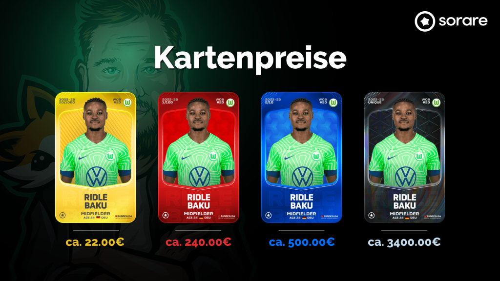 Sorare Kartenpreise im Beispiel von Ridle Baku